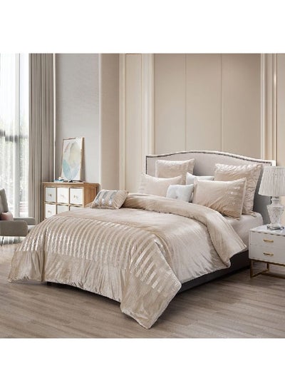 اشتري Monica 7 Piece Comforter, Taupe - 240x260 cm في الامارات