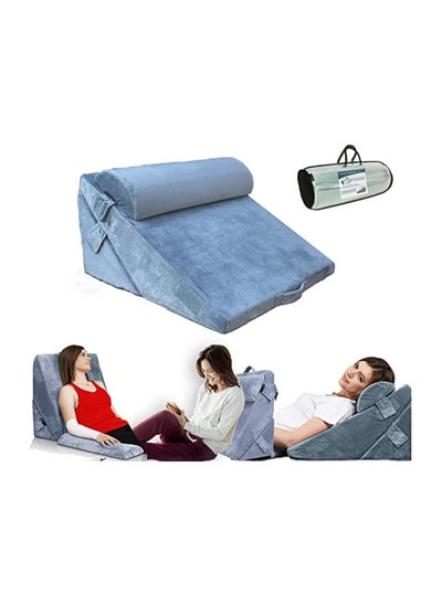 Buy Creative Planet Plush Medical Wedge with Neck Support for Sleeping, Leg Elevation, Acid Reflux GERD & Couple Intimacy Pillow (Adjustable Design) in UAE