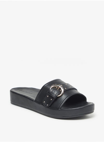 اشتري Buckle Embellished Slide Sandals في الامارات