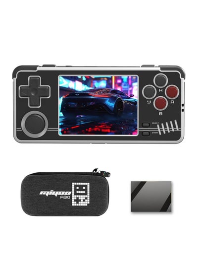 Buy A30 Handheld Game Console 2.8-inch 640*480 IPS Screen 2600mAh Compatible with WiFi Multiplayer Portable Case(Black White) in Saudi Arabia