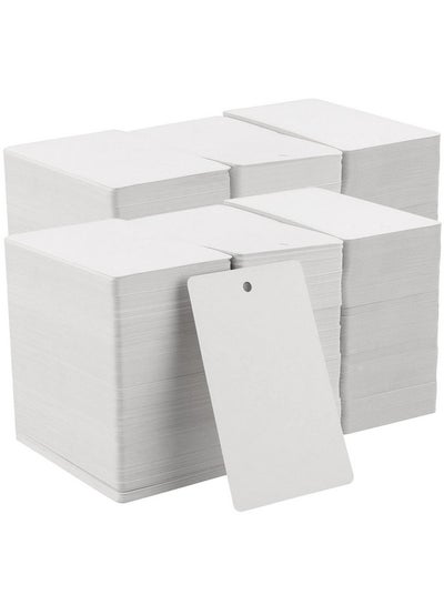 اشتري 3000 Pcs 1.77 X 2.95 Inches White Merchandise Tag Blank Paper Gift Tags Hanging Garment Shipping Tags With Hole For Crafting في الامارات