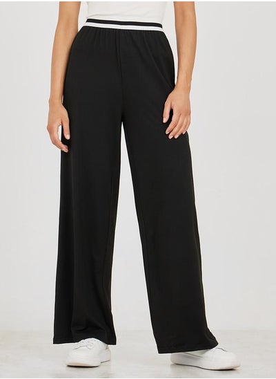 اشتري Contrast Waistband Wide Leg Trouser في السعودية