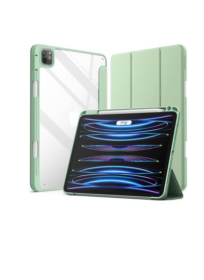 Buy iPad Pro 11 Inch Case 4th /3rd /2nd Generation(2022/2021/ 2020),Clear Shockproof Back Cover Built-in Pencil Holder,Auto Sleep/Wake (Mint Green) in Egypt