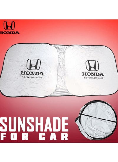 Buy HONDA Car Sun Shade UV Rays and Heat Protector Sun Visor Foldable Keep Your Vehicle Cool Blocks UV Rays, Car Windshield Sunshade in Saudi Arabia