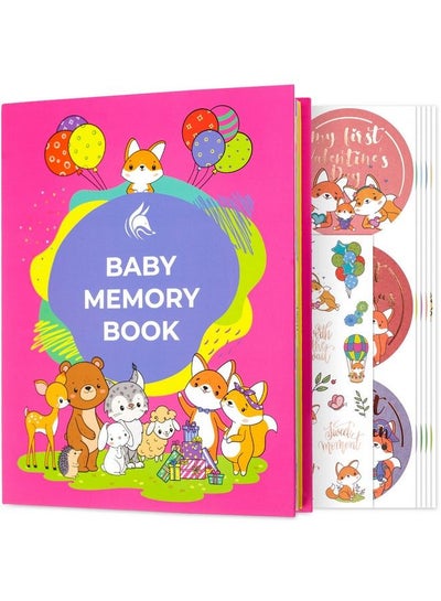 Buy Baby Memory Book For Boys & Girls First Years Baby Memory Journal With Keepsakes Pocket Baby Album For Photos Memories & Milestones Years 05 Hardcover 8X10.5″ (Pink) in UAE