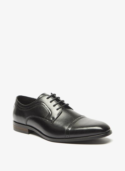 Buy Solid Derby Shoes with Lace-Up Closure in UAE