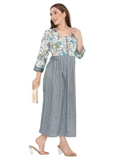 Buy ELEGANT UNIQUE FLORAL PRINTED VISCOSE SHORT ARABIC KAFTAN JALABIYA DRESSES in Saudi Arabia