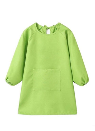 اشتري SYOSI Kids Art Smocks Childrens Toddler Waterproof Polyester Fabric Art Aprons with Long-sleeved and Pockets Play Apron for Painting Eating Craft Clay Water Play (Green) في الامارات