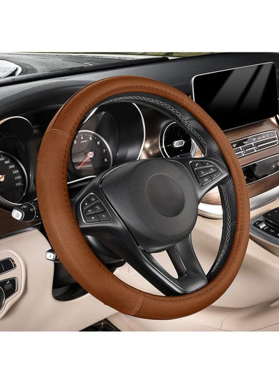 Buy Universal Soft Microfiber Breathable Anti-Slip Steering Wheel Cover in UAE