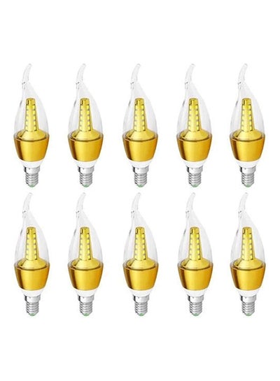 اشتري 10 Piece LED Candle Angular Bulb 5 Watt Warm Light في مصر