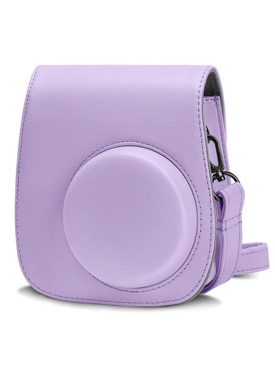 اشتري Pu Leather Camera Case Compatible With Fujifilm Instax Mini 11 Instant Camera With Adjustable Strap And Pocket (Purple) في السعودية