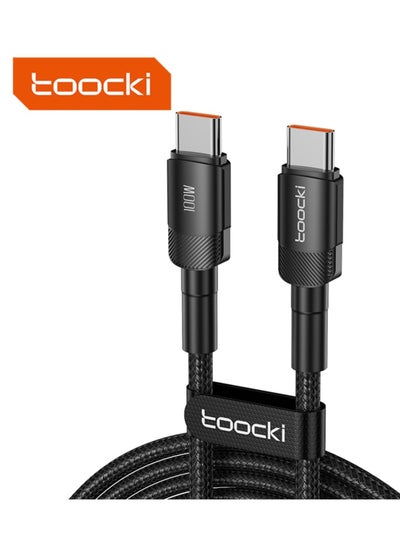 Buy Toocki USB C to USB C Charging Cable (3.3-ft/ 6.6-ft, 1M/ 2M), 100W PD Fast Charge for iPhone 15/15 Pro/15 Pro Max, MacBook Air/Pro, iPad Pro, S24/S24 Ultra (Black/ Purple) in UAE