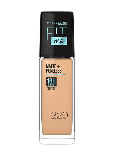 Buy Maybelline New York Fit Me Matte & Poreless Foundation 16H Oil Control with SPF 22 - 220 in UAE