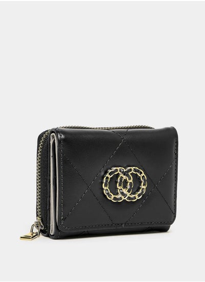 Buy Applique Detail Wallet with Zip Closure in Saudi Arabia