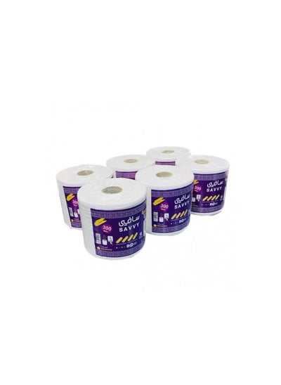 Buy Max roll tissues 300 meters 1500 pieces (6 rolls) in Saudi Arabia