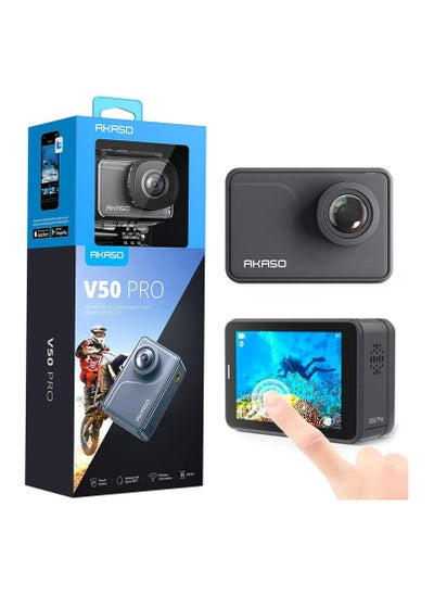 اشتري Akaso V50Pro 4k 30fps 20mp wifi action camera with eis touch screen adjustable view angle 30m waterproof camera support external mic remote control sports camera في السعودية