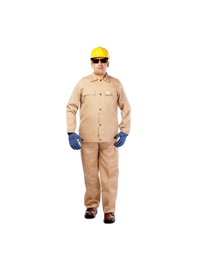 Buy KNP Beige Industrial Coverall (2XL) is designed for larger individuals who require durable and comfortable protective clothing for industrial environments. in UAE