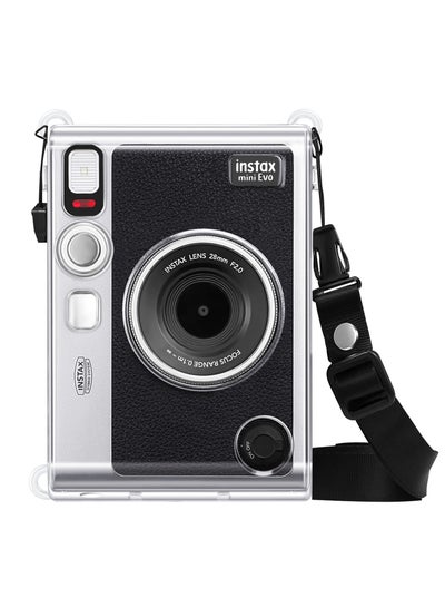 Buy Protective Case for Fujifilm Instax Mini EVO Camera Crystal Hard PVC Cover with Removable Shoulder Strap in Saudi Arabia