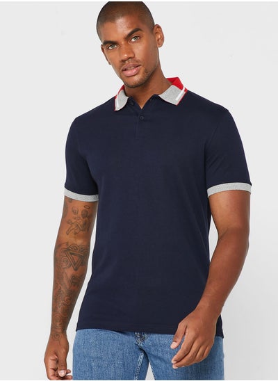 Buy Contrast Collar Polo Shirt in Saudi Arabia