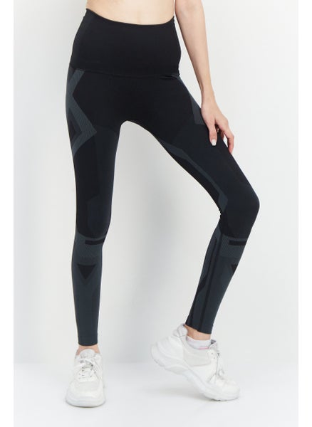 اشتري Women Sportswear Fit Textured Leggings, Black Combo في الامارات