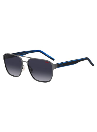 Buy Men's Uv Protection Rectangular Shape Acetate Sunglasses Hg 1298/S Grey 46 - Lens Size: 46.1 Mm - Blk Blue B in UAE