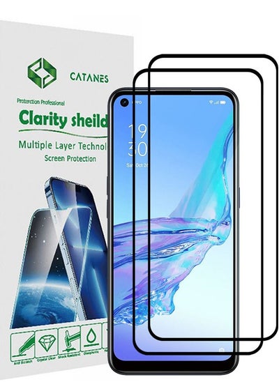 Buy 2 Pack For Oppo A53s Screen Protector Tempered Glass Full Glue Back in UAE