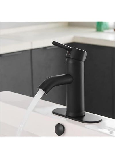 Buy Black Bathroom Sink Faucet Single Hole matte black bathroom faucet Vanity Basin Mixer Tap with Deck Mount in UAE