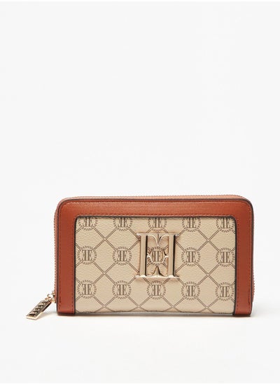 اشتري Monogram Print Zip Around Wallet في الامارات