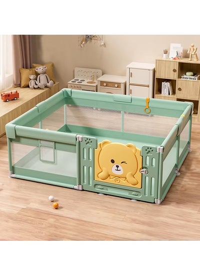 اشتري Kids Playpen with New Safe Gate Design,Baby Play Mat,60 Ocean Balls,Firm Suction Cups and Structure,Indoor Play Game Fence 150*180cm في الامارات