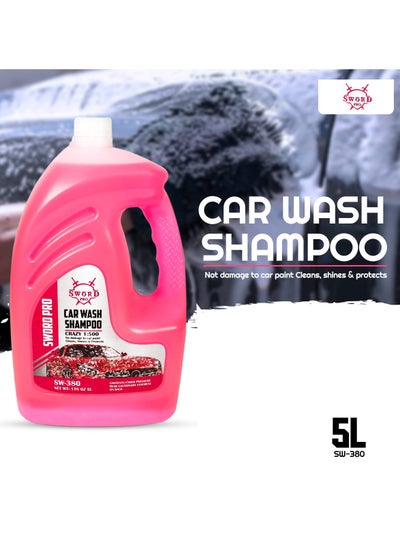 اشتري SWORD PRO SW380 Car Wash Shampoo Crazy 5L- Eco-Friendly High Concentration for Ultimate Cleanliness في السعودية