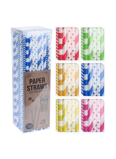 اشتري Drinking Straws Paper 100Pcs Set 195X6Mm Rt1310000 في الامارات