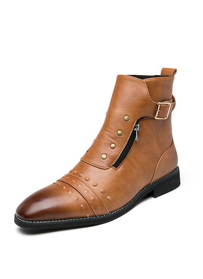 اشتري New Men's Casual Leather Boots في السعودية