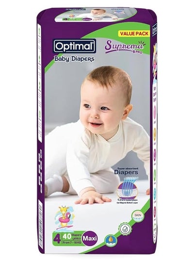 Buy Baby Diaper 4 Maxi 7 18Kg 40 Pcs Transparent in Saudi Arabia