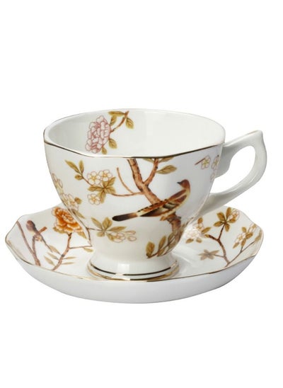 Buy Bone China Ceramic Coffee Cup And Saucer Set in Saudi Arabia