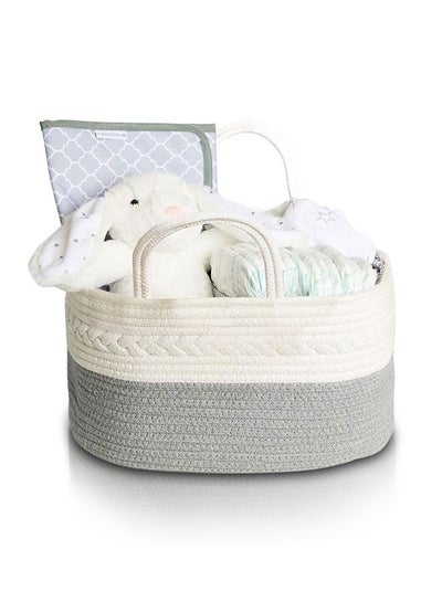 Maliton Cotton Rope Diaper Caddy Organizer For Changing Table Diaper Storage Caddy Maliton Baby Baskets For Storage Baby Shower Gifts For Newborn Large A Brown