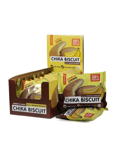 Buy Chika Biscuit Protein Biscuit 50g Banana Brownie 9pcs in UAE