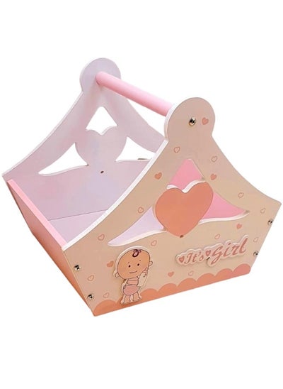 Buy Baby Shower Decor Its A Girl Wooden Tray / Baby Shower Tray / Chocolate Tray Newborn Party Supplies in Saudi Arabia