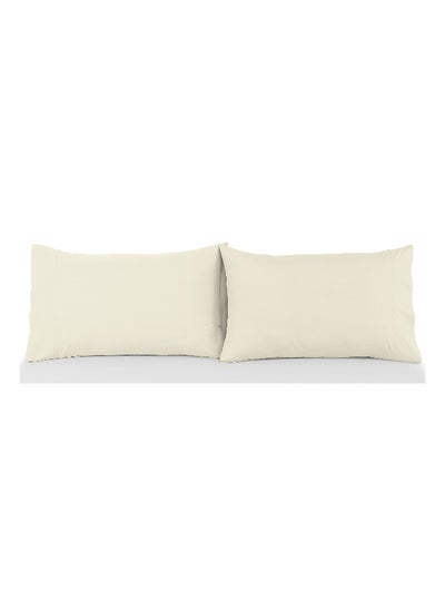 اشتري Retreat 2-Piece Pillow Case Set 50X90Cm - Cream في الامارات