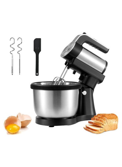 Buy Stand Mixer with Powerful 1000W Motor – 4 Stainless Steel Hooks and Large Capacity Bowl for Baking and Dough in UAE