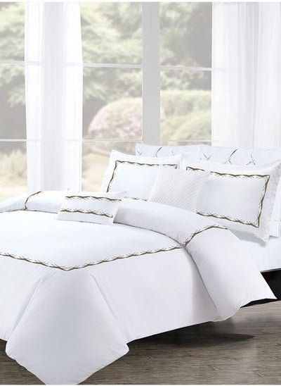 Buy Hotel Trellis Duvet Set 100% Cotton Double 5 Piece in Saudi Arabia