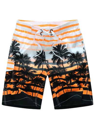 Buy Men's Beach Casual Shorts Swimwear Summer Orange in Saudi Arabia