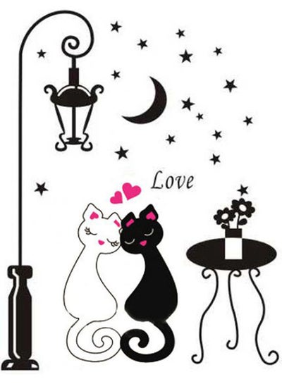 اشتري Cute Couples Cats Cartoon Wall Sticker Kids Children'S Room Decor في مصر