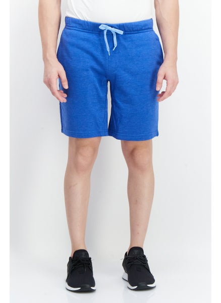 Buy Men Fleece Drawstring Basic Short, Royal Blue in Saudi Arabia