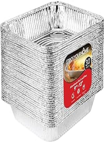 Buy Aluminum Pans 9x13 Disposable Foil Pans (30 Pack) - Half Size Steam Table Deep Pans - Tin Foil Pans Great for Cooking, Heating, Storing, Prepping Food in Egypt