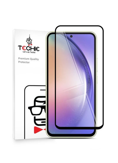 اشتري Techie 5D Full Cover 9H Hardness HD Tempered Glass Screen Protector for Samsung Galaxy A54 - Anti-Scratch, Anti-Fingerprint, and Bubbles Free Technology في السعودية