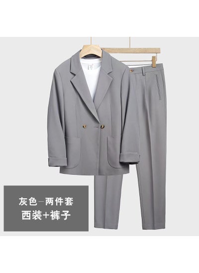 اشتري Casual Japanese Drape Mens Suit Set Spring Gray [Suit]] في الامارات