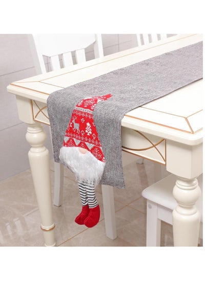 Buy Christmas table runners runner for family christmas holiday dinner party decoration 34*212cm in UAE