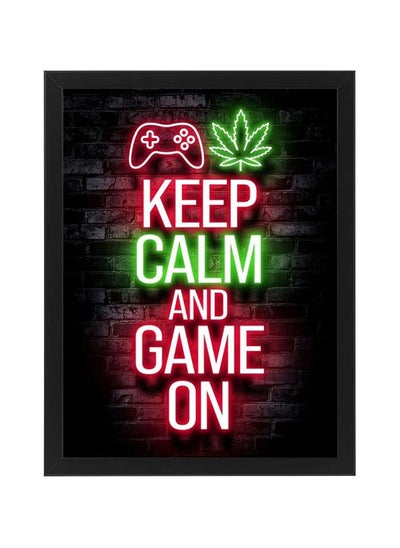 اشتري Keep Calm And Game On Neon Wall Art Poster Frame في مصر