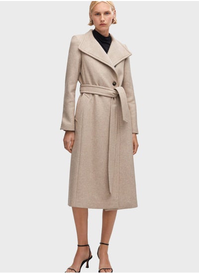 Buy Tie Detail Longline Coat in UAE