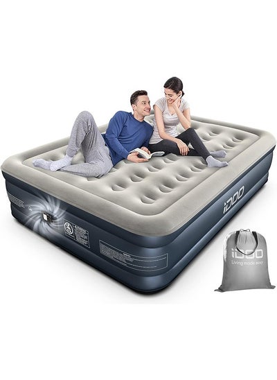 اشتري iDOO Air Bed Inflatable Double Mattress with Built-in Electric Pump, 152 x 203 x 46CM Queen, 3 Mins Quick Self-Inflation/Deflation Air Mattress, Portable Blow Up Bed for Camping Travel Home, 295kg MAX في الامارات